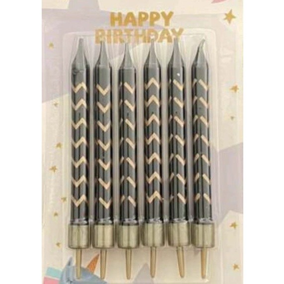 Black and Gold Chevron Candles